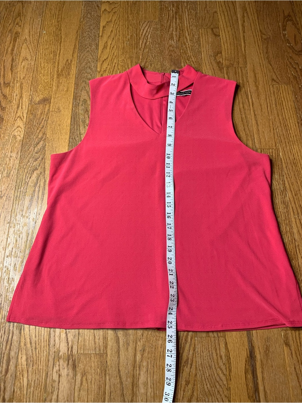 58. Melanie Lyne Pink Sleeveless Mock Neck Blouse Size Large - Picture 4 of 5